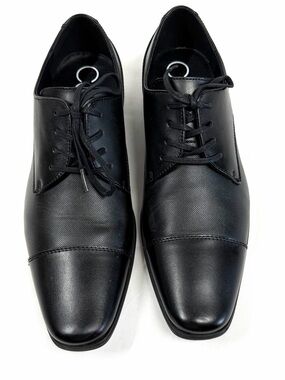 Calvin Klein Bram Diamond Leather Cap Toe Oxford Dress Shoes Black Men’s 10M